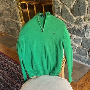 Polo by Ralph Lauren Bright Green Zip-Up Sweater